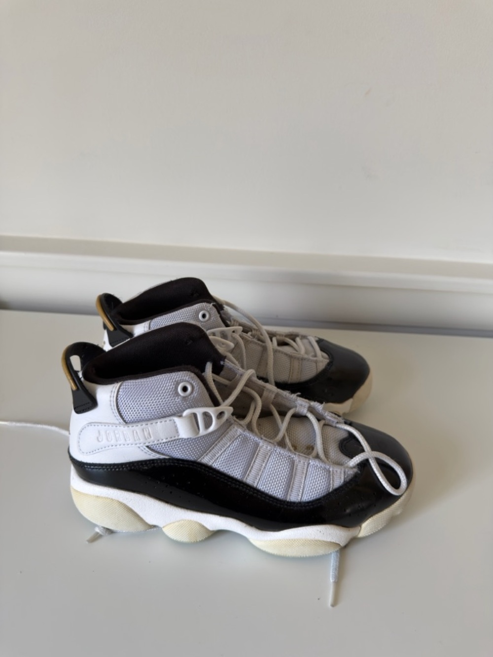 Nike Kids Black, White and Cream High-Top Sneakers